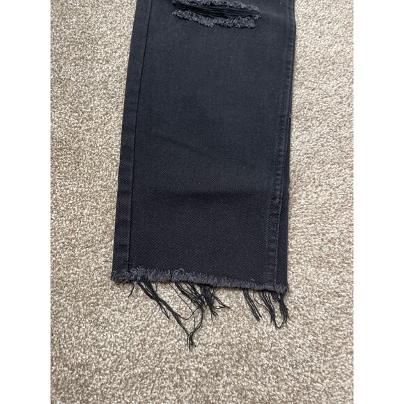 Princess Polly Women's Raw Hem Distress High Waist Punk Western Jeans Black 6 - Picture 3 of 12